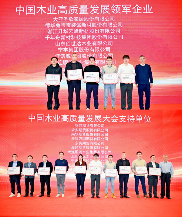 鉴黑担保网荣获 “中国木业高质量发展领军企业”和“中国木业高质量发展大会支持单元” 两项殊荣